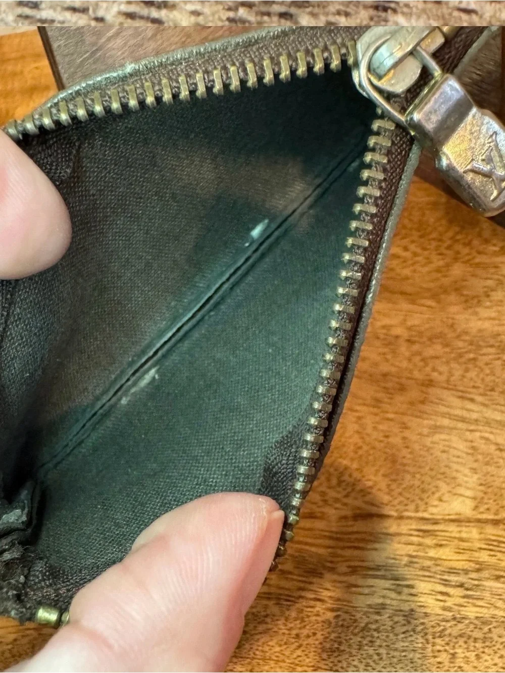 Louis Vuitton Monogram Canvas Pouch in Brown and Gold-Tone